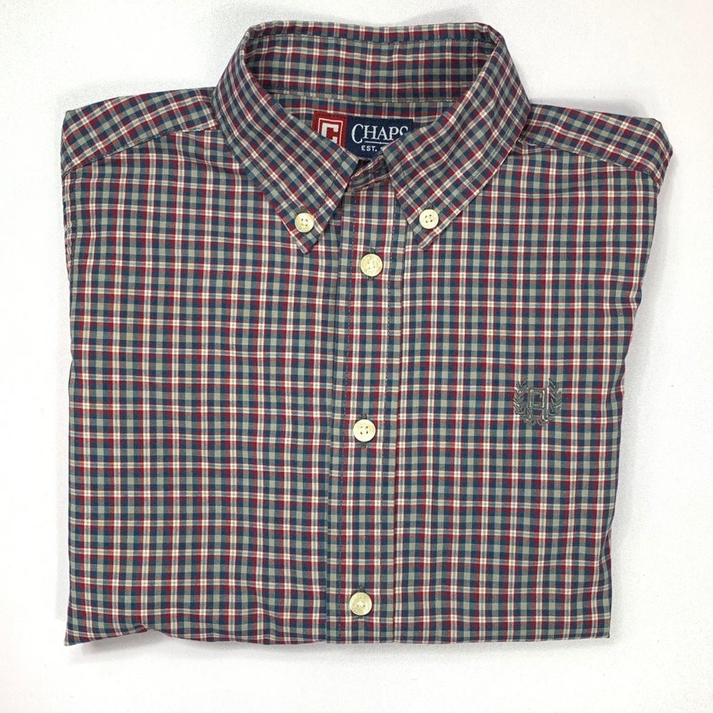 Chaps Button Down Long Sleeve Dress Shirt (A12)